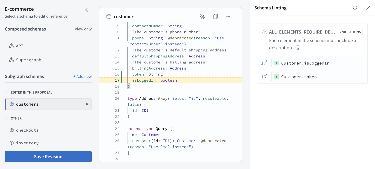 Highlighting linting violations in GraphOS Studio